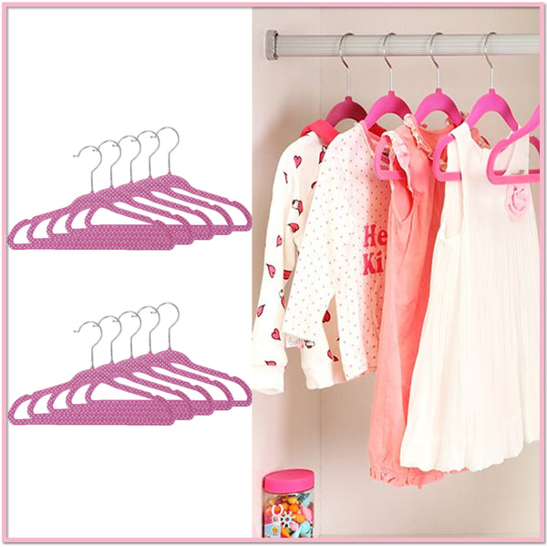 Glamour Velvet Hangers (Set of 10) Light Pink Velvet