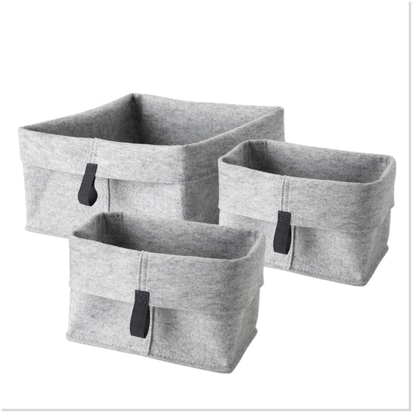 Folding Felt Storage Baskets (Set of 3) Boottique
