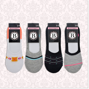 Sporty Secret Socks™ - "No Show" Socks (Set of 4 Pair) - Boottique