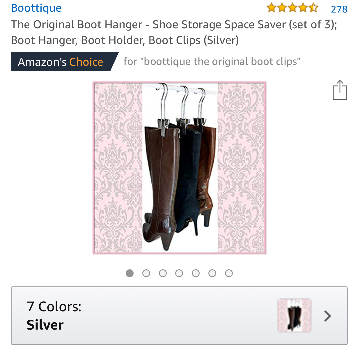 Boottique Boot Organizer: The Boot Rack - Fits in Most Closets- Hangs,  Holds, Shapes, & Protects every size and style of Boots (Boot Rack with 6
