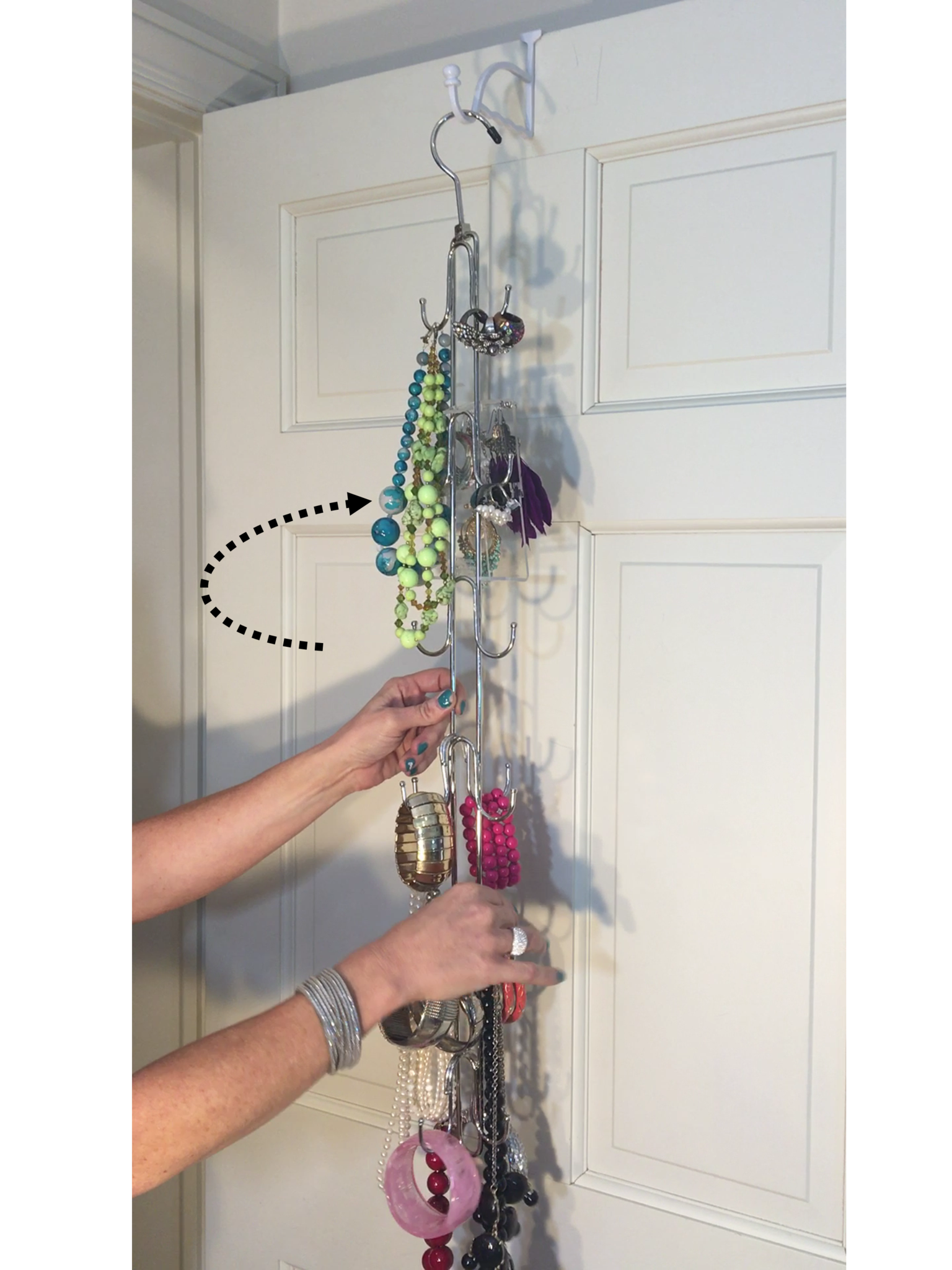 Over the sales door necklace holder