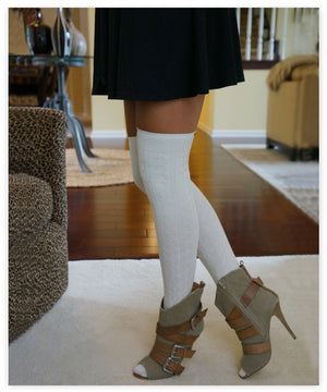 Luxe Legs™ Cable Knit Thigh-Highs - Boottique