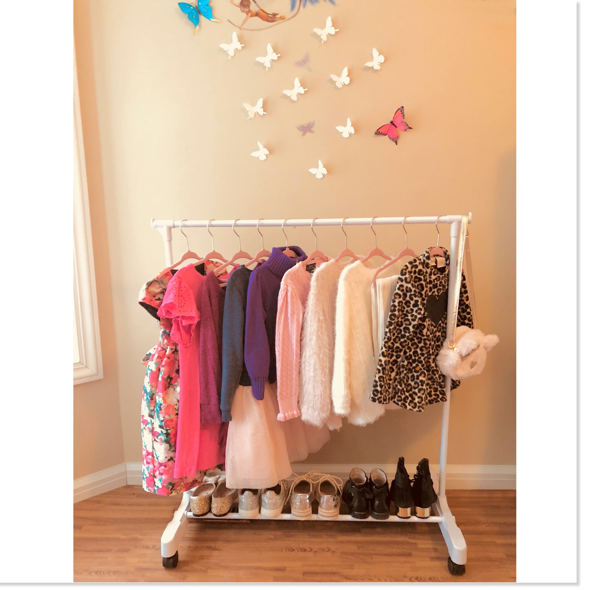 Garment Rack Children's Children's Garment Rack™ - New Rolling Feature (Includes 10 Velvet Han ...
