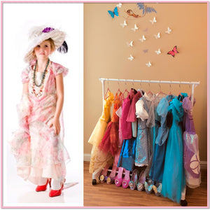 Children's Garment Rack™ - New Rolling Feature (Includes 10 Velvet Hangers)