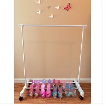 Children's Garment Rack™ - New Rolling Feature (Includes 10 Velvet Han -  Boottique