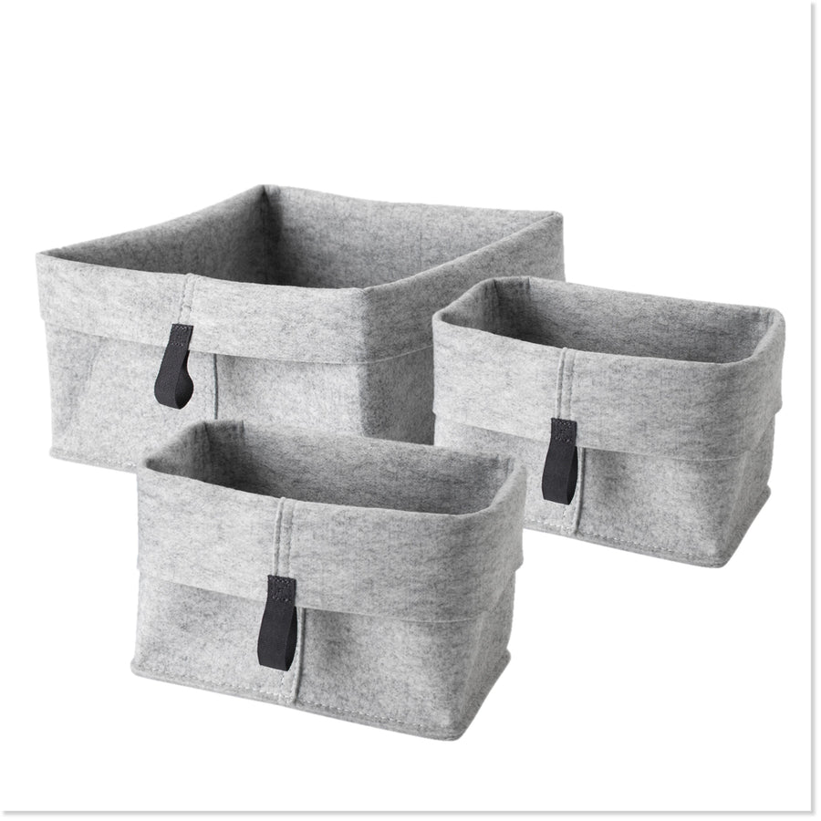 Folding Felt Storage Baskets (Set of 3) - Boottique